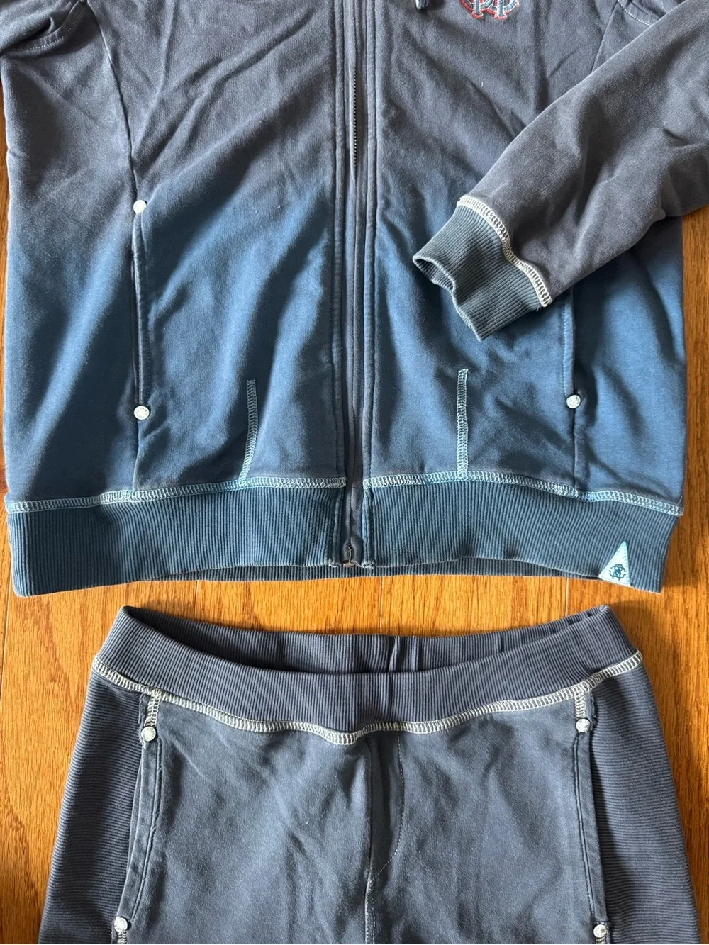 Roberto Cavalli navy blue tracksuit with white piping, size Youth XS Unisex